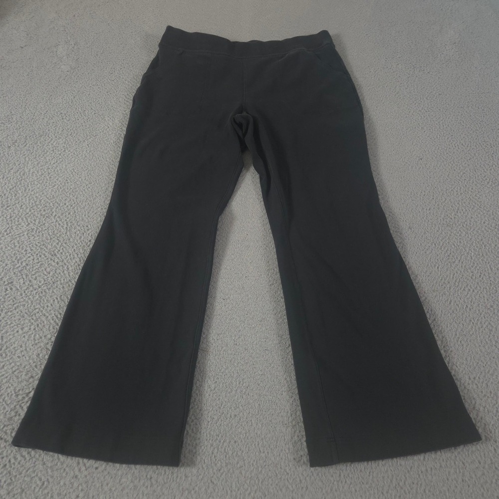 Duluth Trading Pants Womens 1X Black NoGA Naturale Cotton Knit Bootcut Pockets
